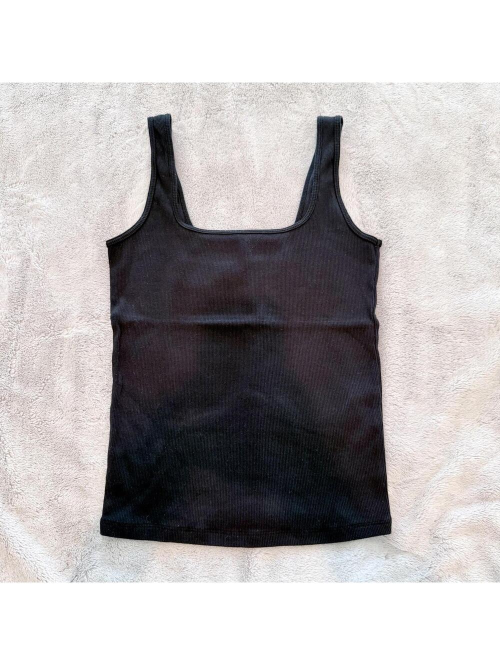Abercrombie & Fitch Black Ribbed Tank Top Size Small